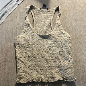 American Eagle Outfitters Textured Tan Tank Top